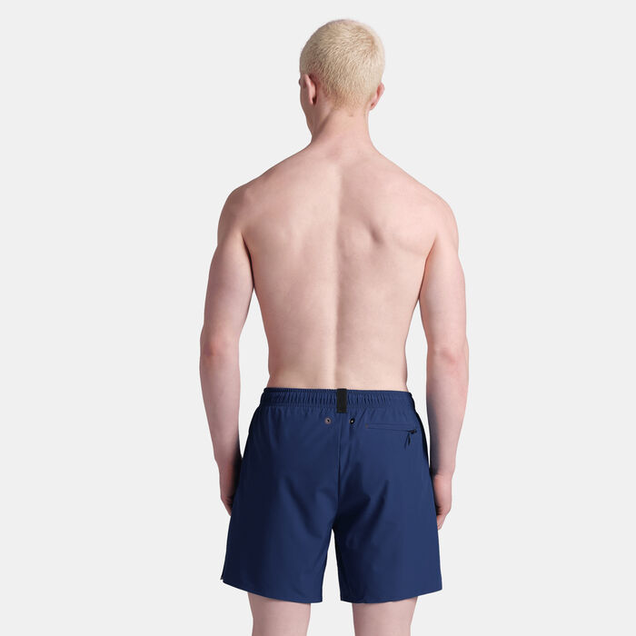 Arena Men's Solid Evo Beach Boxer Swimming Shorts Blue Arena Men's Solid Evo Beach Boxer Swimming Shorts Blue image number 1