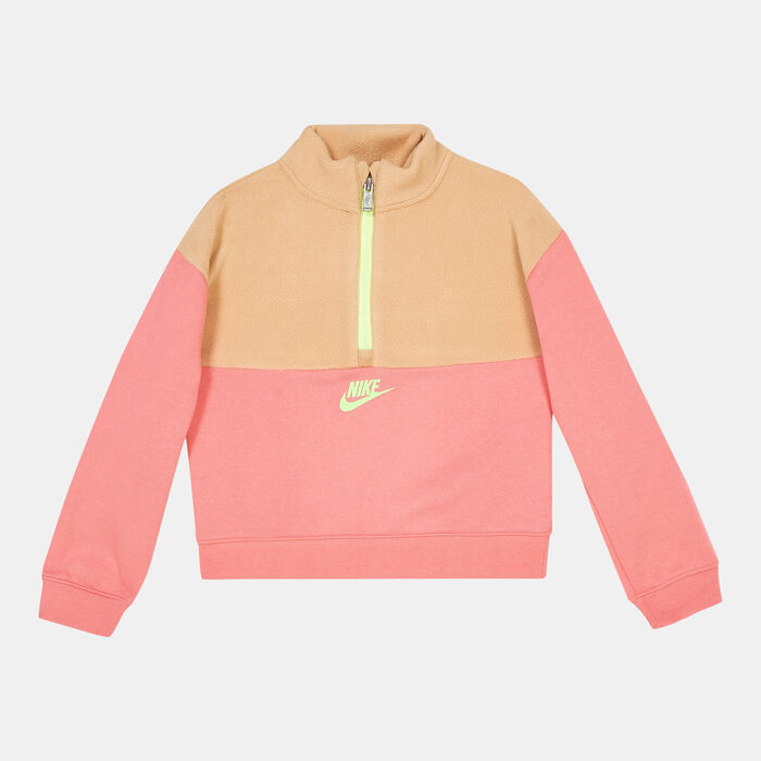 Nike Kids' Half-Zip Fleece Sweatshirt Pink image number 0