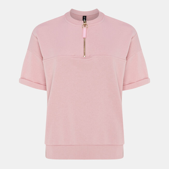 Sun and Sand Sports Women's Zip T-Shirt Pink Sun and Sand Sports Women's Zip T-Shirt Pink image number 0