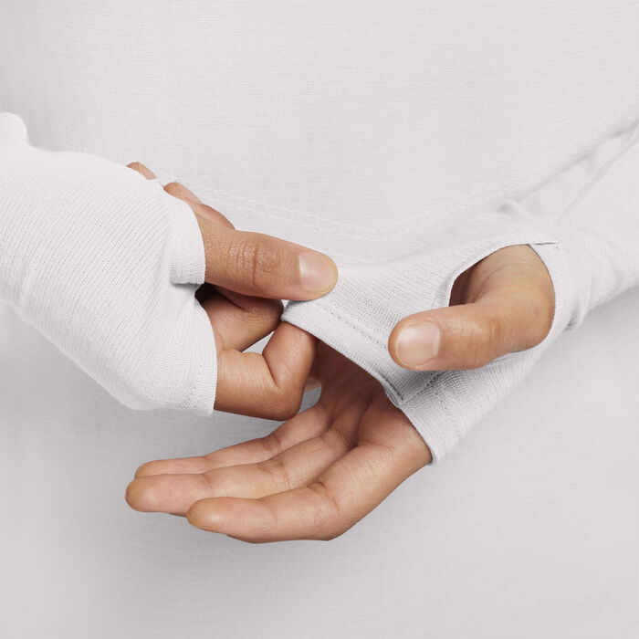 Nike Women's Swift Dri-FIT Mock-Neck Long-Sleeve Running Top Ivory image number 3