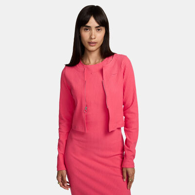 Nike Women's Sportswear Chill Full-Zip Cardigan Pink