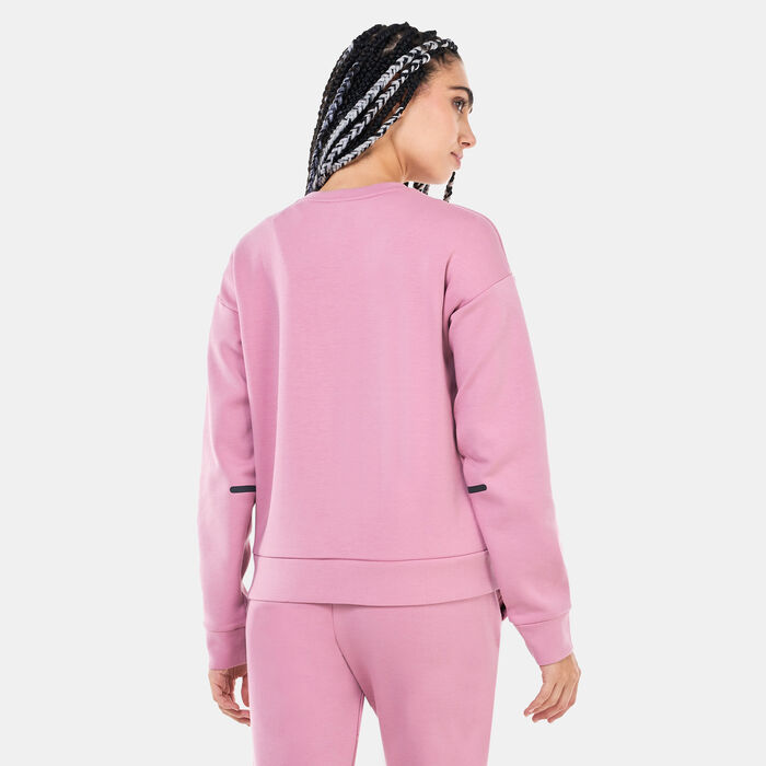 Under Armour Women's Unstoppable Fleece Crew Sweatshirt Pink image number 1