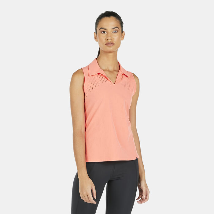 Nike Golf Women's Golf Flex Ace Sleeveless Polo Shirt Orange Nike Golf Women's Golf Flex Ace Sleeveless Polo Shirt Orange image number 0