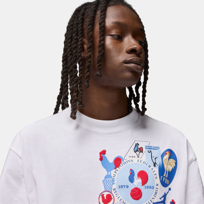 Jordan Men's Sport x Fédération Française de Basketball Graphic T-Shirt White image number 3