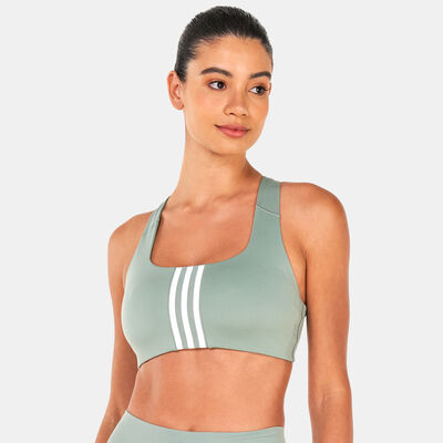 adidas Women's PowerImpact Training Medium-Support Sports Bra Green