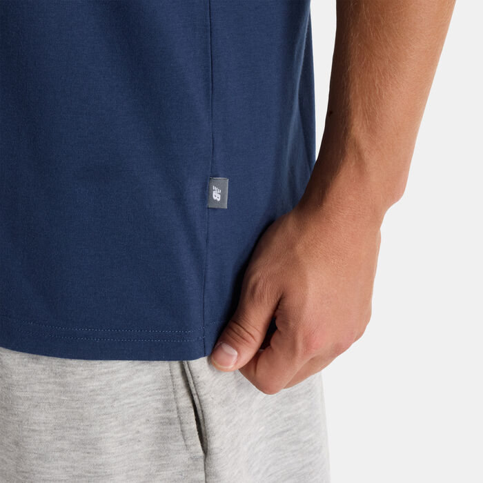 New Balance Men's Heathertech Logo T-Shirt Blue New Balance Men's Heathertech Logo T-Shirt Blue image number 4