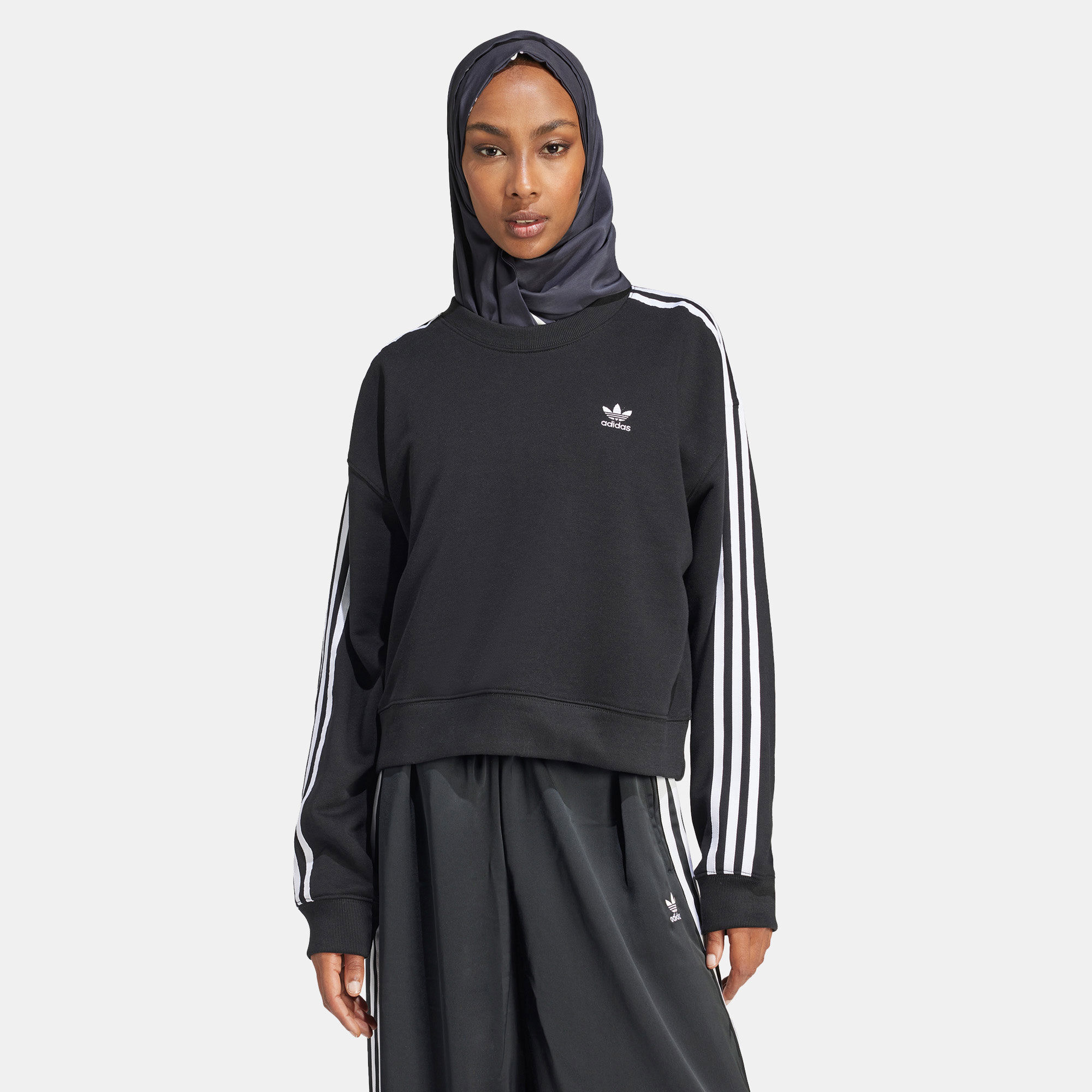 Women s 3 Stripes Sweatshirt Black adidas Originals in KSA SSS