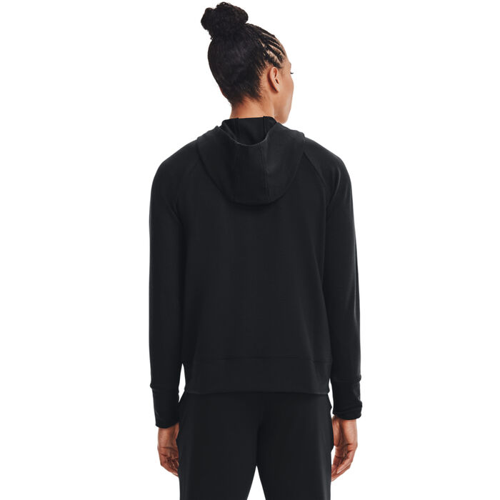 Under Armour Women's UA Rival Terry Taped Full-Zip Hoodie Black Under Armour Women's UA Rival Terry Taped Full-Zip Hoodie Black image number 1