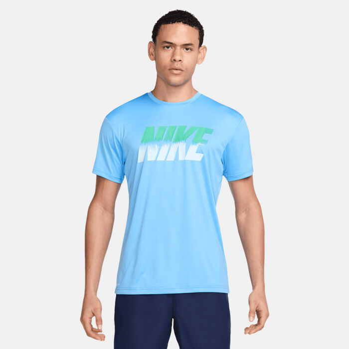 Nike Swim Men's Logo Hydroguard Swimming T-Shirt Blue Nike Swim Men's Logo Hydroguard Swimming T-Shirt Blue image number 0