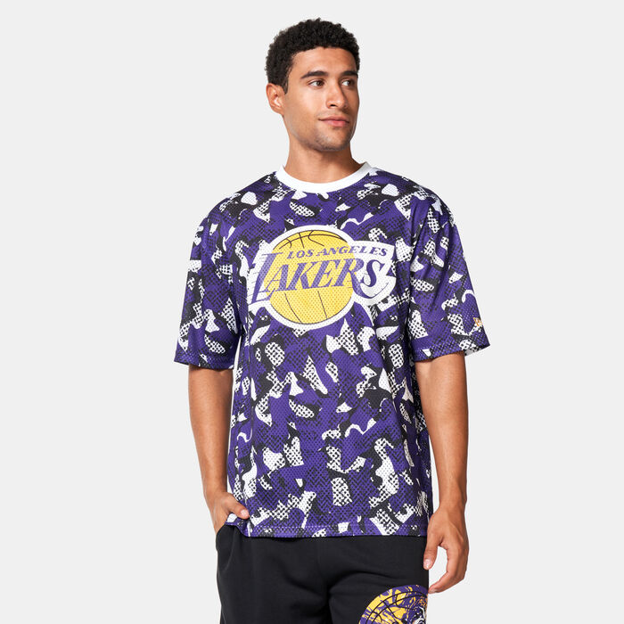 New Era Men's NBA Los Angeles Lakers All Over Print T-Shirt Purple image number 0