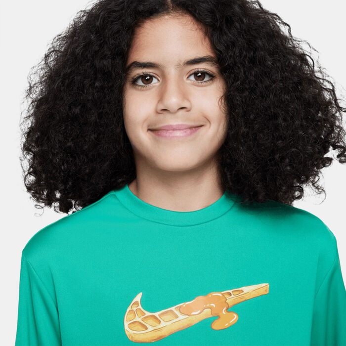 Nike Swim Kids' Logo Hydroguard Swimming T-Shirt Green Nike Swim Kids' Logo Hydroguard Swimming T-Shirt Green image number 2
