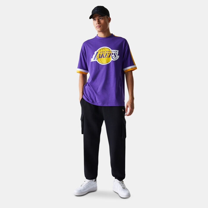 New Era Men's NBA Los Angeles Lakers Panel T-Shirt Purple image number 2