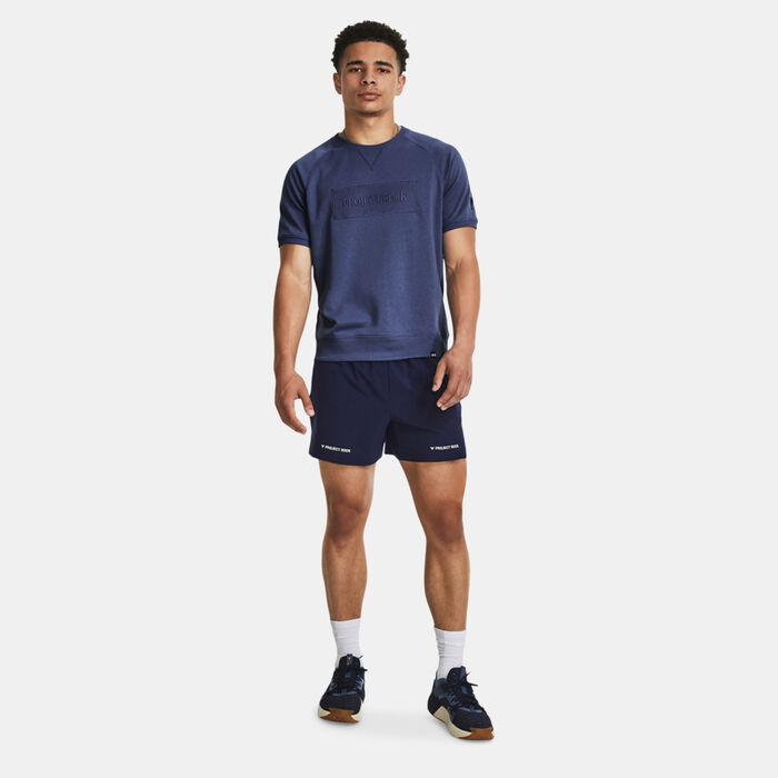 Under Armour Men's Project Rock Terry Gym T-Shirt Blue Under Armour Men's Project Rock Terry Gym T-Shirt Blue image number 2