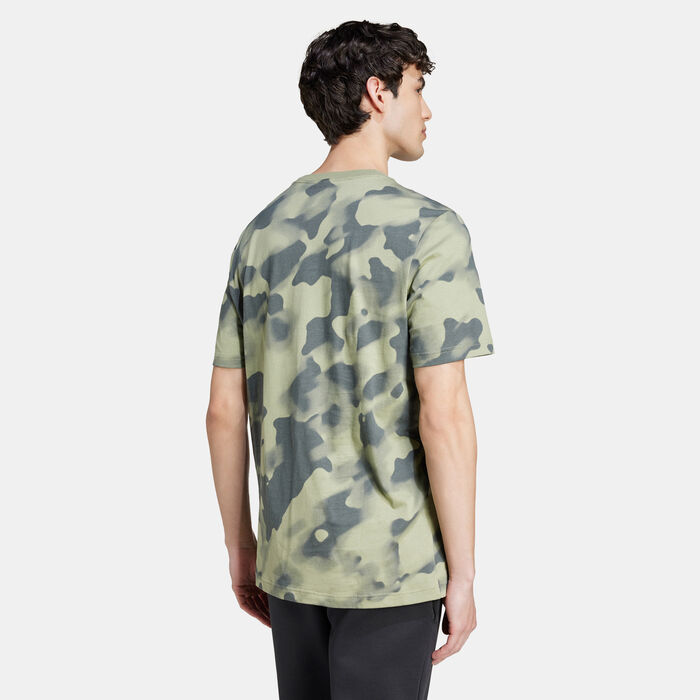 adidas Men's Future Icons Badge of Sport Allover Print T-Shirt Green adidas Men's Future Icons Badge of Sport Allover Print T-Shirt Green image number 1