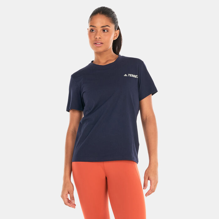adidas Women's Terrex Mountain Fun Graphic T-Shirt Red adidas Women's Terrex Mountain Fun Graphic T-Shirt Red image number 0