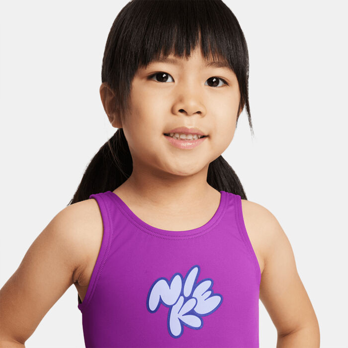 Nike Swim Kids' Bubble Script U-Back One Piece Swimsuit Purple image number 3