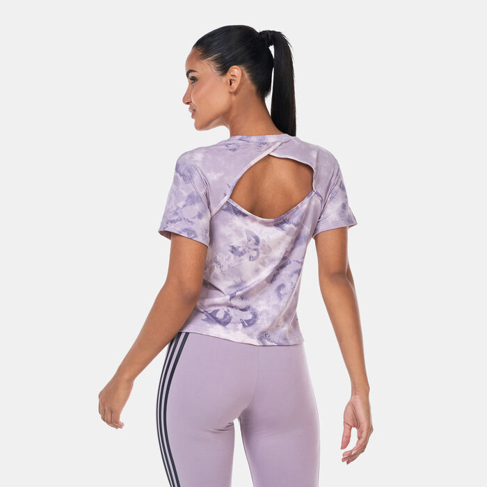 adidas Women's Train Essentials Tie-Dye Training T-Shirt Purple adidas Women's Train Essentials Tie-Dye Training T-Shirt Purple image number 1