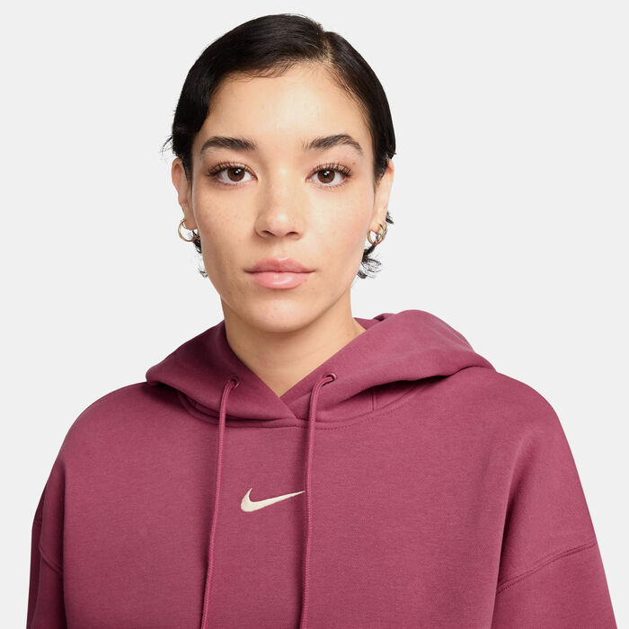 Nike Women's Sportswear Phoenix Fleece Hoodie Red Nike Women's Sportswear Phoenix Fleece Hoodie Red image number 2