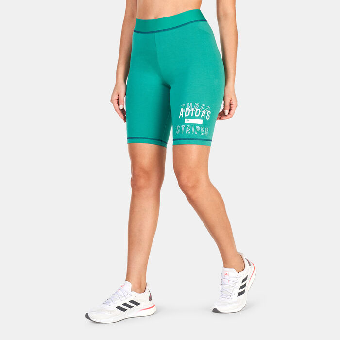 adidas Women's Sport Statement Bike Shorts Green adidas Women's Sport Statement Bike Shorts Green image number 0