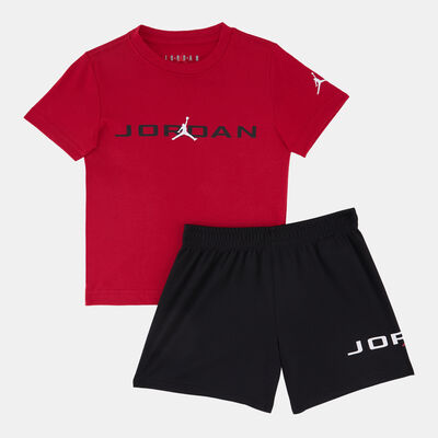 Jordan Kids' Baseline T-Shirt and Shorts Set Red Jordan Kids' Baseline T-Shirt and Shorts Set Red