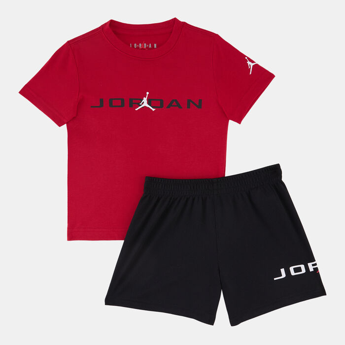 Jordan Kids' Baseline T-Shirt and Shorts Set Red Jordan Kids' Baseline T-Shirt and Shorts Set Red image number 0