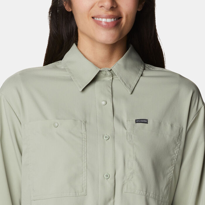 Columbia Women's Silver Ridge Utility Hiking Shirt Green Columbia Women's Silver Ridge Utility Hiking Shirt Green image number 2