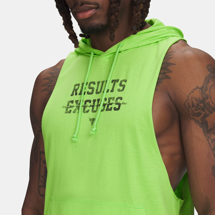 Under Armour Men's Project Rock Wire Sleeveless Training Hoodie Green Under Armour Men's Project Rock Wire Sleeveless Training Hoodie Green image number 2
