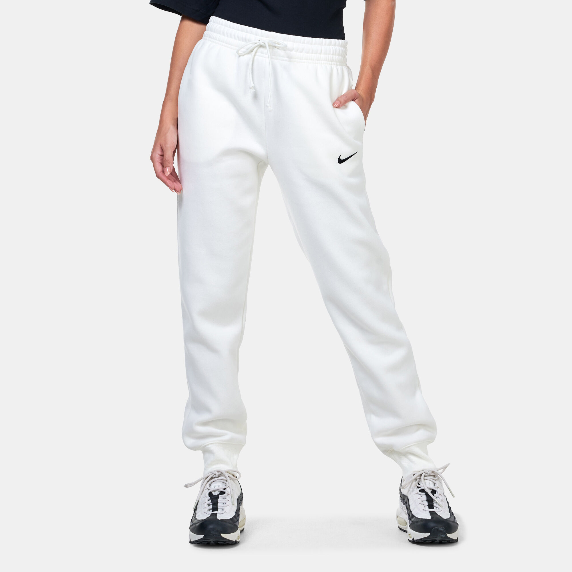 Women s Sportswear Phoenix Fleece Mid Rise Tracksuit Bottoms White Nike in KSA SSS