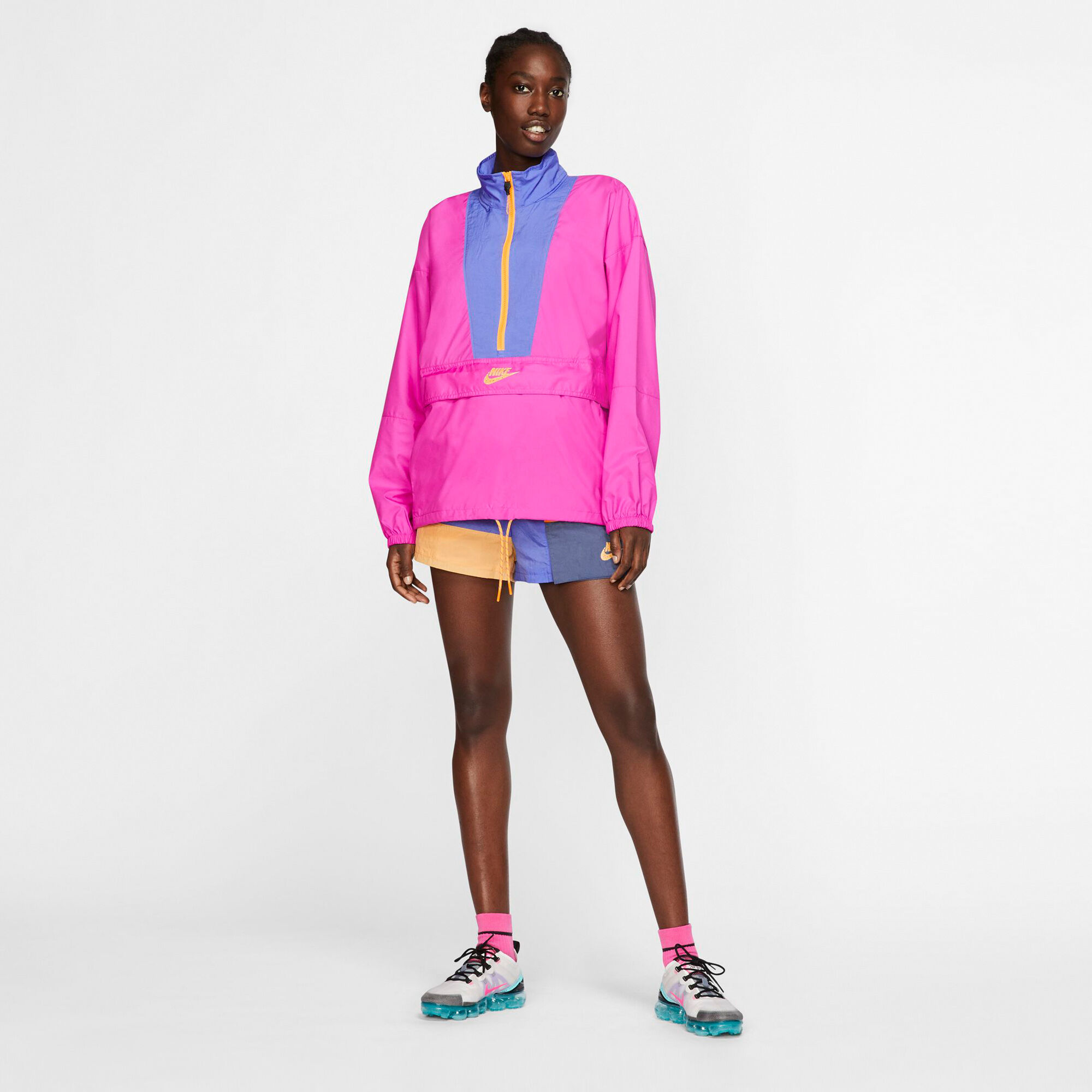 Buy Nike Women s Sportswear Icon Clash Half Zip Jacket Pink in KSA