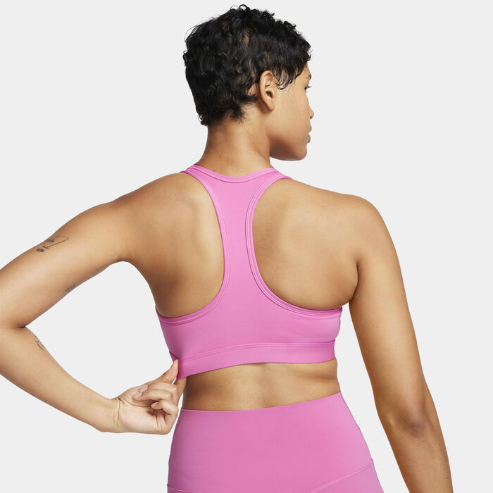 Nike Women's Dri-FIT Swoosh Medium-Support Training Sports Bra Pink Nike Women's Dri-FIT Swoosh Medium-Support Training Sports Bra Pink image number 4