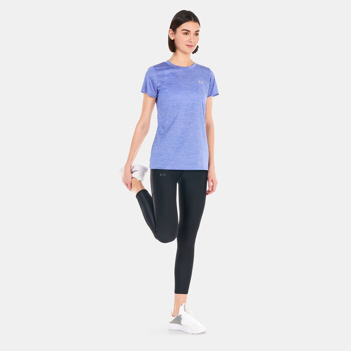 Under Armour Women's UA Tech™ Twist Training T-Shirt Blue Under Armour Women's UA Tech™ Twist Training T-Shirt Blue image number 2