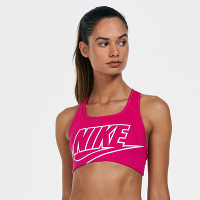 Nike Women's Swoosh Futura Sports Bra Pink Nike Women's Swoosh Futura Sports Bra Pink