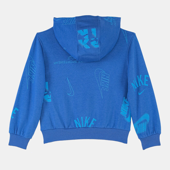 Nike Kids' Club Brand Energy Allover Print Hoodie Blue Nike Kids' Club Brand Energy Allover Print Hoodie Blue image number 1