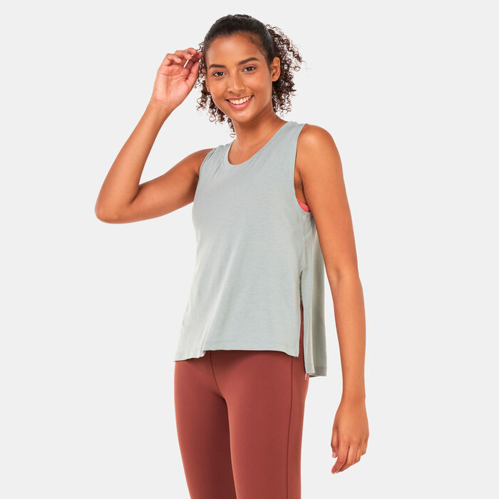 Nike Women's Yoga Dri-FIT Tank Top Grey Nike Women's Yoga Dri-FIT Tank Top Grey image number 0