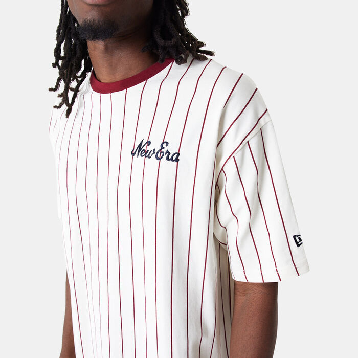New Era Men's Pinstripe Script T-Shirt White New Era Men's Pinstripe Script T-Shirt White image number 2