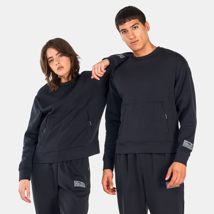 Under Armour UA Summit Knit Crew Sweatshirt Black Under Armour UA Summit Knit Crew Sweatshirt Black image number 0
