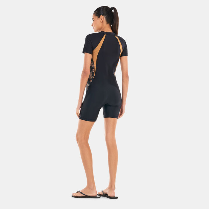 COEGA Women's Short Allover Print SlimKini Swimsuit Black COEGA Women's Short Allover Print SlimKini Swimsuit Black image number 1