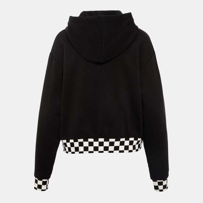 Vans Women's Boom Boom Check Crop II Hoodie Black image number 1