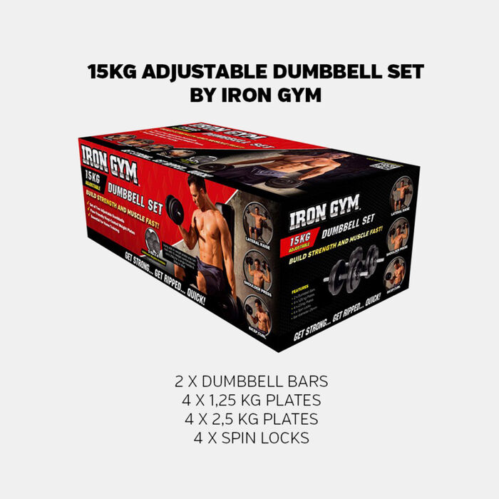 Iron Gym Adjustable Dummbell Set (15kg) Multi-Color image number 1