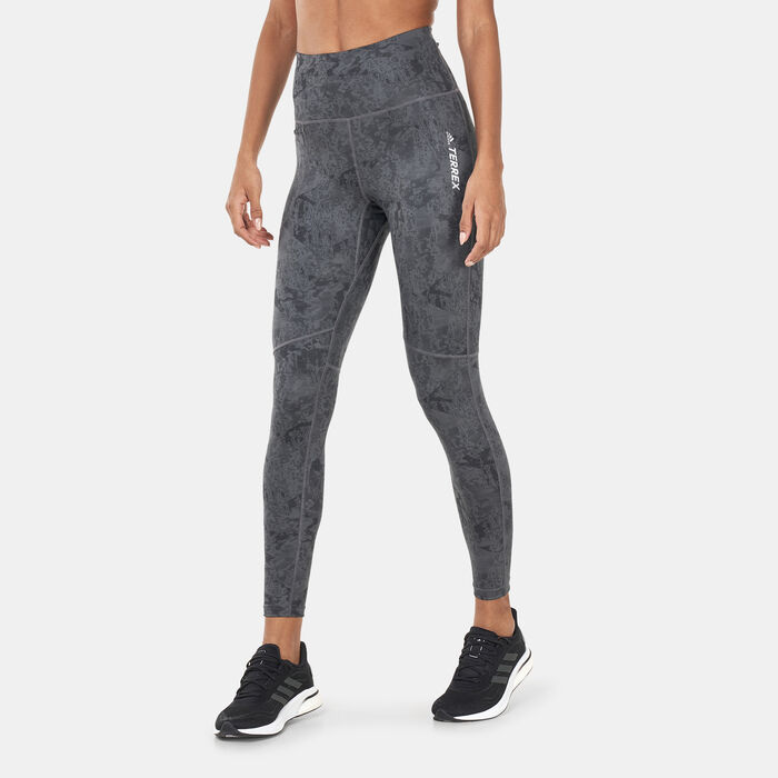 adidas Women's Terrex Multi Allover Print Leggings Grey adidas Women's Terrex Multi Allover Print Leggings Grey image number 0