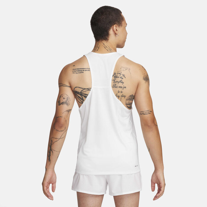 Nike Men's Fast Dri-FIT Running Vest White Nike Men's Fast Dri-FIT Running Vest White image number 1