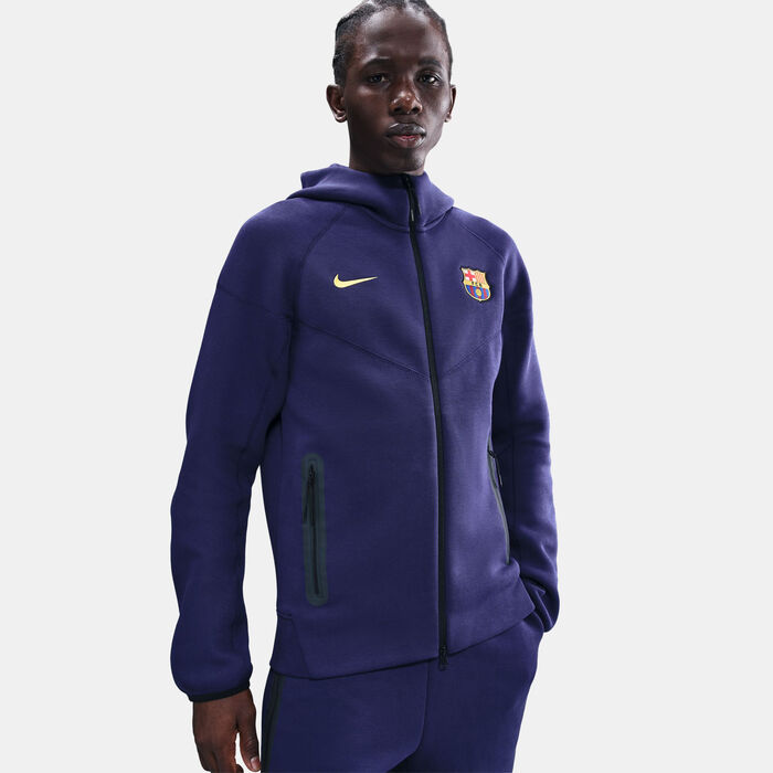 Nike Men's FC Barcelona Tech Windrunner Fleece Football Full-Zip Hoodie Purple Nike Men's FC Barcelona Tech Windrunner Fleece Football Full-Zip Hoodie Purple image number 3