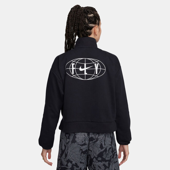 Nike Women's Swoosh Fly 1/4-Zip Basketball Graphic Top Black image number 1