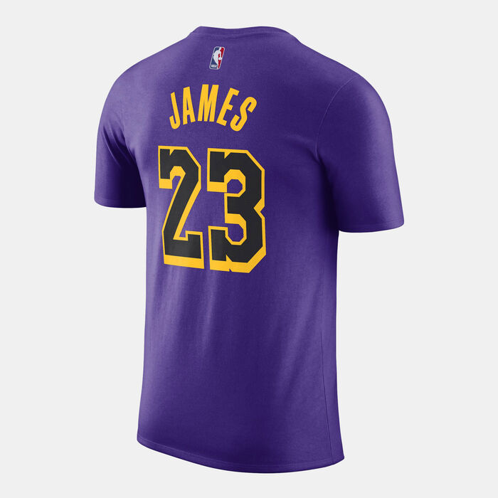 Jordan Men's LA Lakers Statement T-Shirt Purple Jordan Men's LA Lakers Statement T-Shirt Purple image number 1