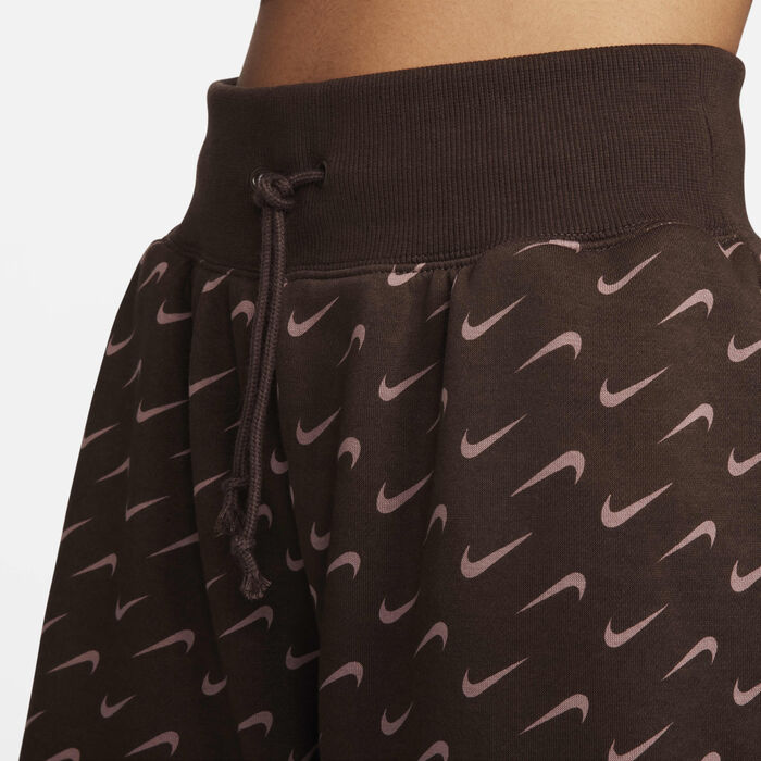 Nike Women's Sportswear Phoenix Fleece Oversized Printed Tracksuit Bottoms Brown Nike Women's Sportswear Phoenix Fleece Oversized Printed Tracksuit Bottoms Brown image number 4