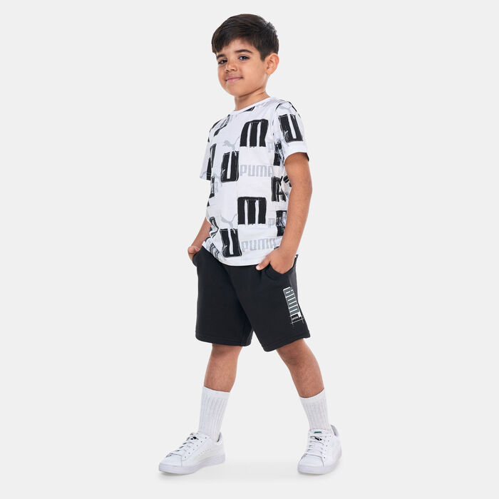 PUMA Kids' Essentials+ Logo Lab Shorts Black PUMA Kids' Essentials+ Logo Lab Shorts Black image number 2