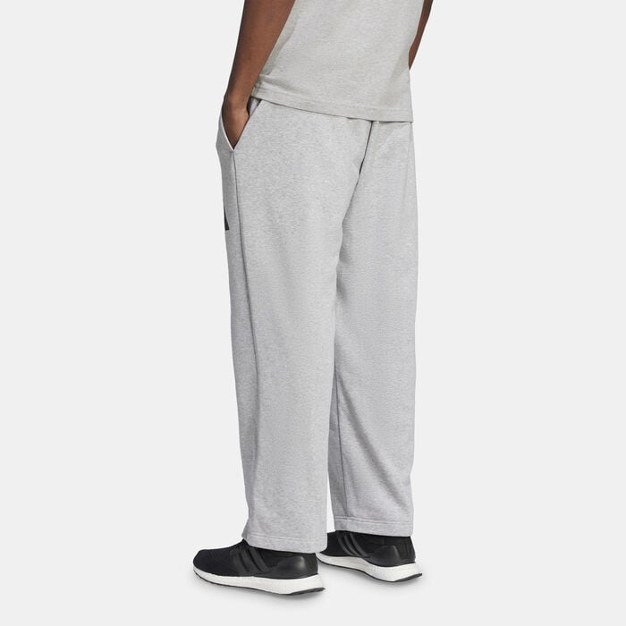 adidas Men's Essentials Logo Wide-Leg Joggers Grey adidas Men's Essentials Logo Wide-Leg Joggers Grey image number 1