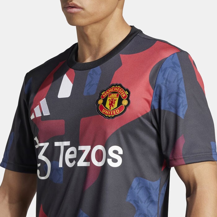 adidas Men's Manchester United 24/25 Pre-Match Football Top Red adidas Men's Manchester United 24/25 Pre-Match Football Top Red image number 3