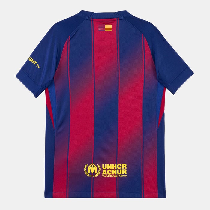 Nike Kids' FC Barcelona 25/26 Home Replica Football Jersey Blue Nike Kids' FC Barcelona 25/26 Home Replica Football Jersey Blue image number 1