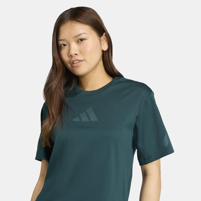adidas Women's Z.N.E. T-Shirt Green adidas Women's Z.N.E. T-Shirt Green image number 3